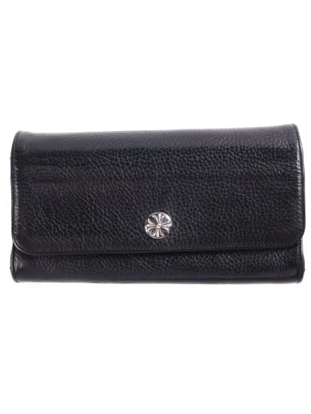 Chrome Hearts Judy Cross Ball Button Leather Wallet Black